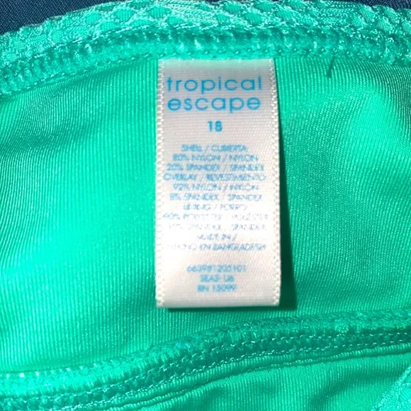 Tropical Escape Teal Mesh One Piece Swim Suit - Picture 5 of 5